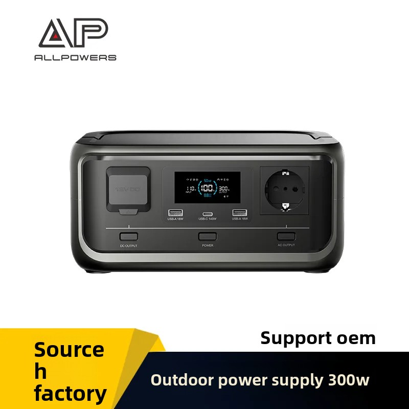 Outdoor Power Station - P300ポータブル電源、300W LiFePO4高出力屋外用蓄電バンク、キャンプや家庭の緊急時用バックアップ電源