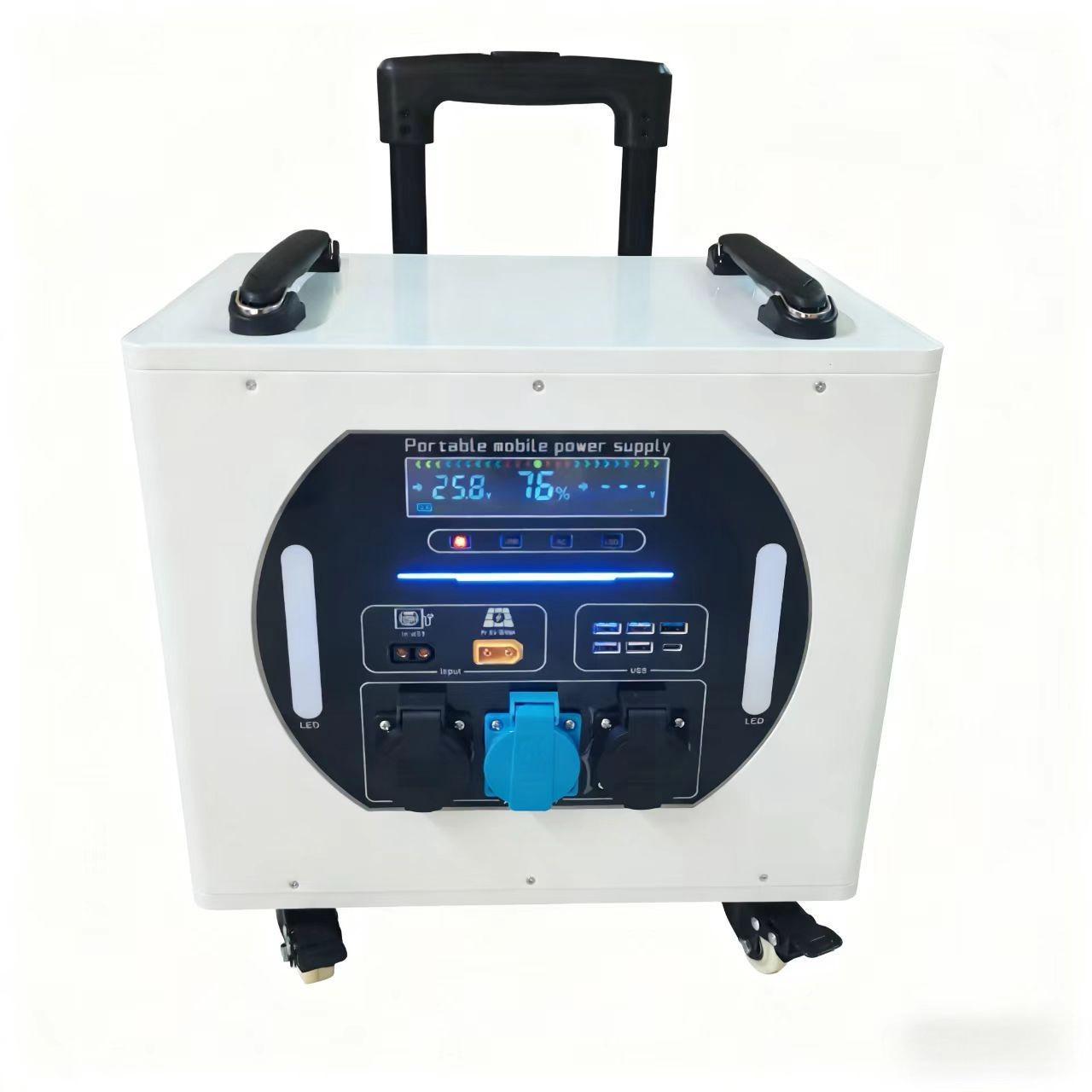 Outdoor Power Station - プレミアムグレード3000Wタイロッドスーツケース型ポータブルモバイル電源、エネルギー貯蔵、屋外、家庭用