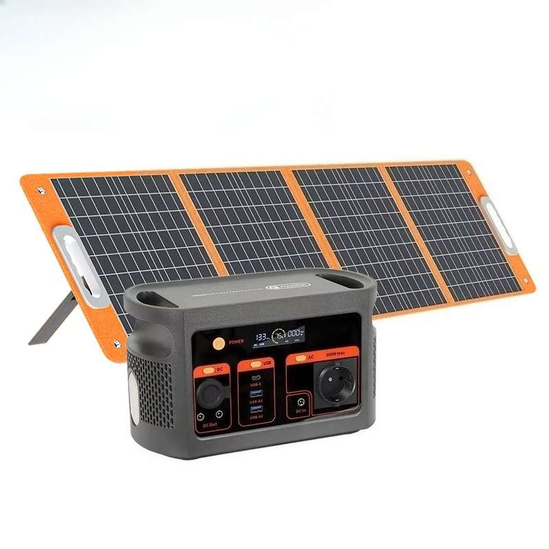 Outdoor Power Station - 300W純正弦波ソーラー発電機、LiFePO4バッテリー搭載、キャンプ、家庭用エネルギー、屋外AC/DC電源、ポータブル電源