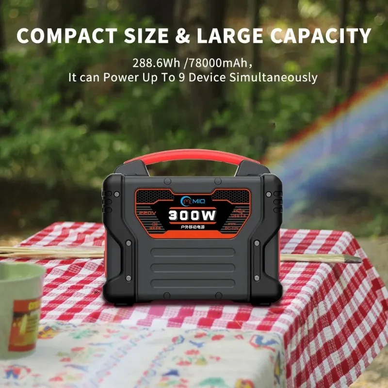 Outdoor Power Station - 高品質300Wポータブル電源299.7Whソーラー発電機、60W PD USB-Cワイヤレス充電機能付き、アウトドアキャンプ用、OEM/ODM対応