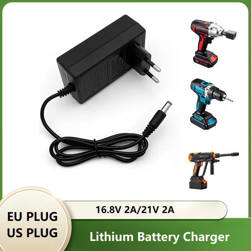 Lawn Mower Battery - EUプラグ 16.8V/21V 2A リチウムバッテリー充電器。マキタ製電動ドリル、研磨機、芝刈り機に対応。インテリジェント電源アダプター。