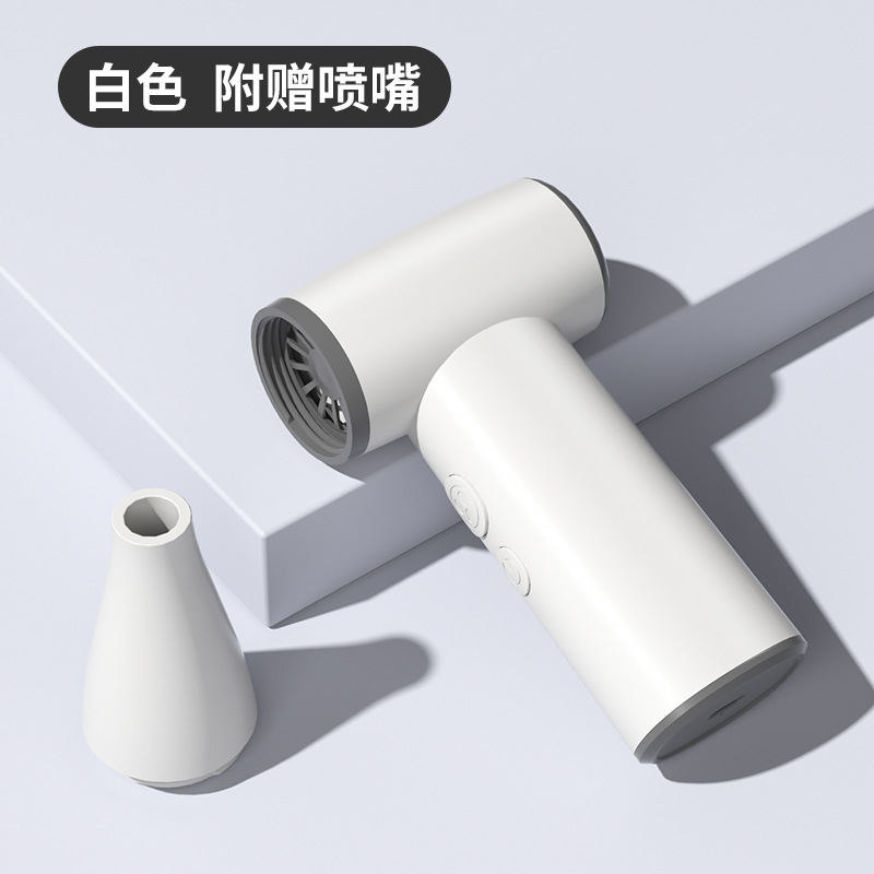 Outdoor Power Hours - 2026年型、携帯式、高速ターボファン、小型ハンディ冷却ブロワー、ノズル付き、屋外用、強力な風、パーソナルエアコン、ホワイト