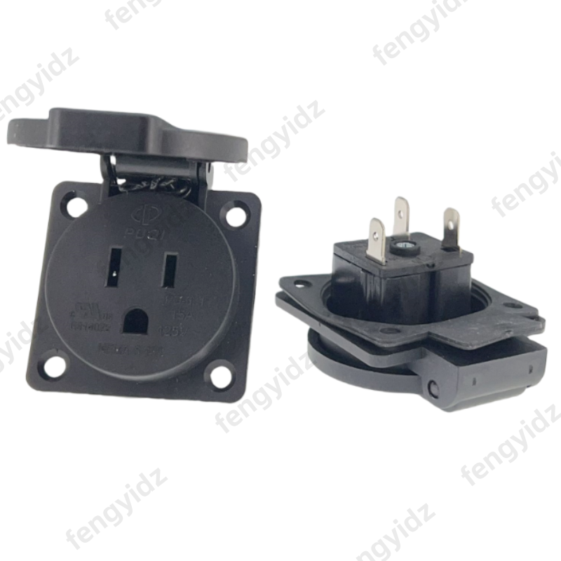 黒 125V 15A 20A IP44 CE アメリカ日本多 - Outdoor Power Receptacle のレビューと価格