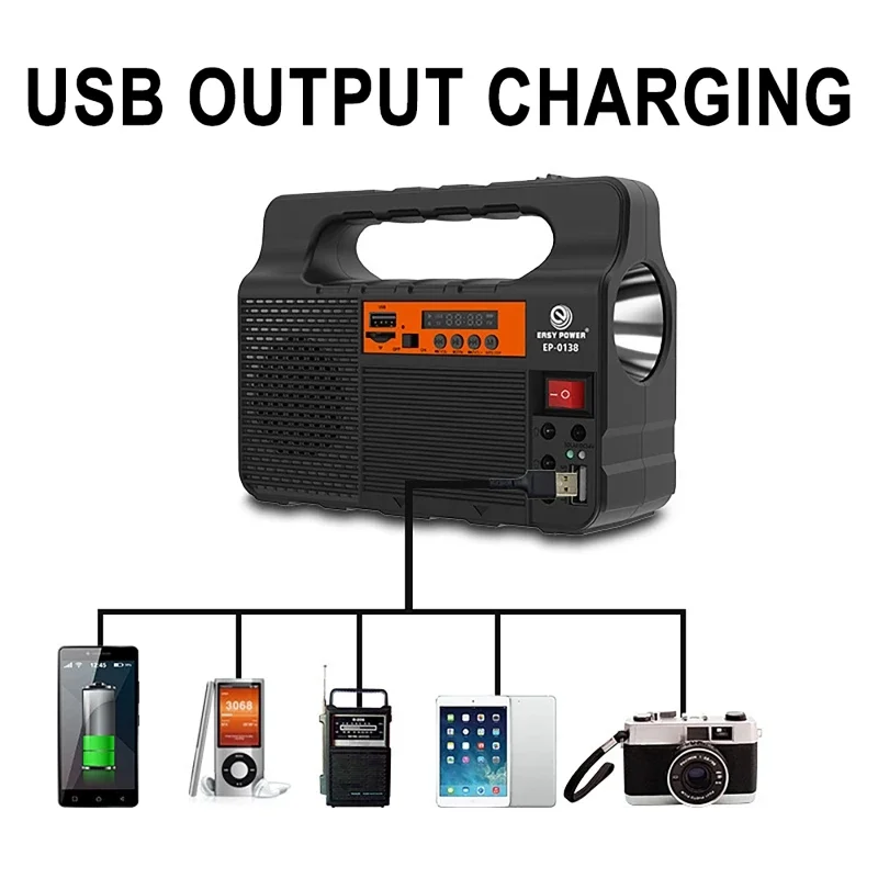 屋外ポータブルソーラー照明システム発電機 6Wソーラーパネル - Outdoor Power Source のレビューと価格