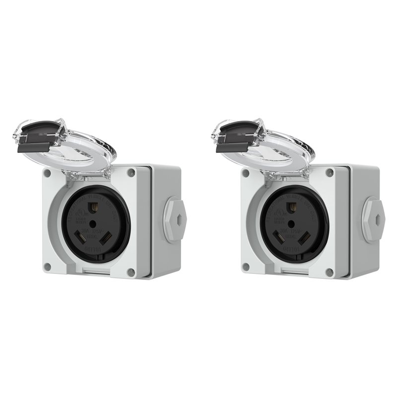 2X 30アンペア電源コンセントボックス、125ボルトNEM - Outdoor Power Receptacle のレビューと価格