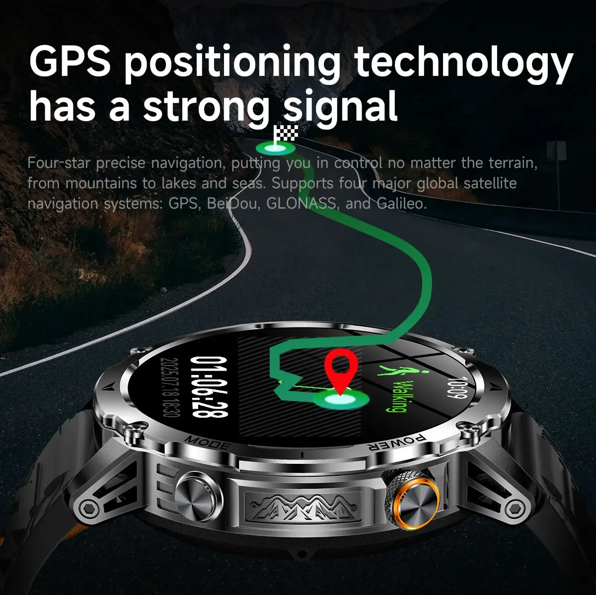 GPS 屋外軍事スマートウォッチ男性 1100mAh 大型バ - Outdoor Power Meter のレビューと価格