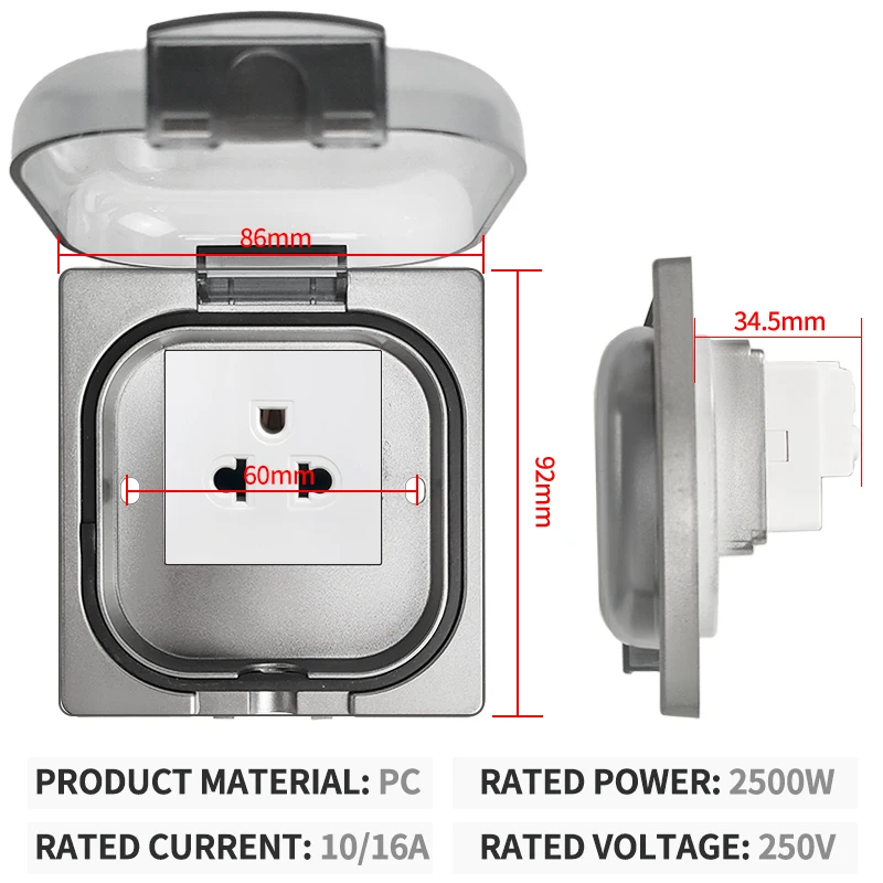 IP65防水屋外コンセント -16A高出力ウォールプレート2 - Outdoor Power Receptacle のレビューと価格