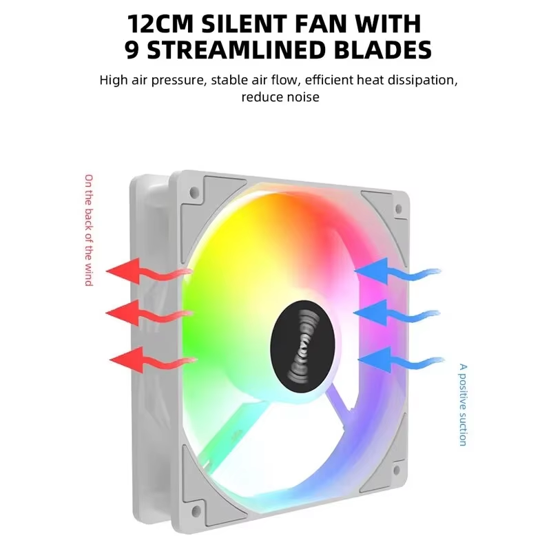 120mm PCケースファン 12V RGB サイクルミラー - Outdoor Power Heater のレビューと価格