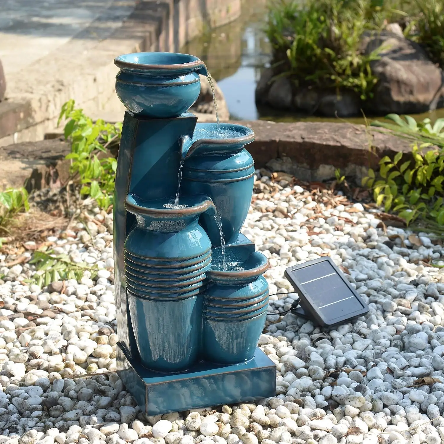 28.7インチ 4段カスケードボウル ソーラーパワー式噴水  - Outdoor Power Source のレビューと価格