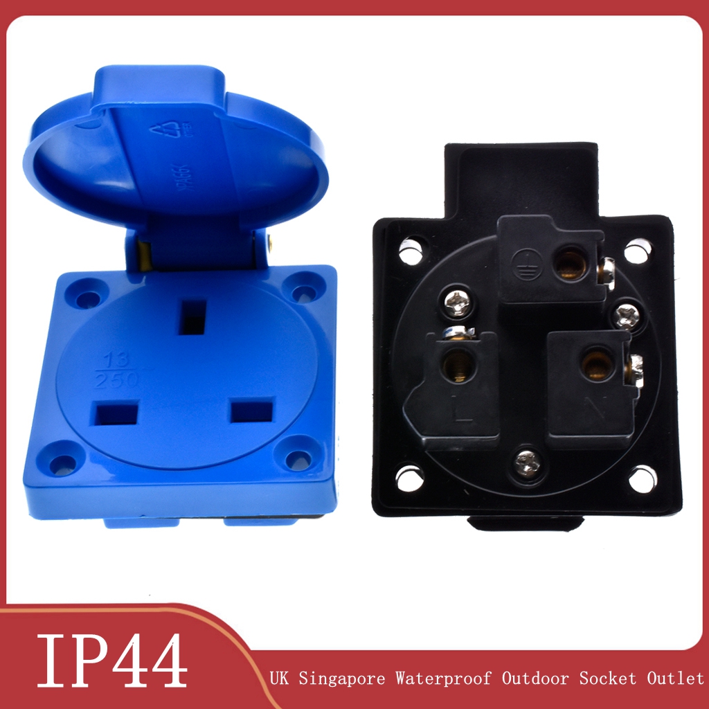 1 個英国黒青 13A 250V IP44 英国多機能 2P - Outdoor Power Receptacle のレビューと価格