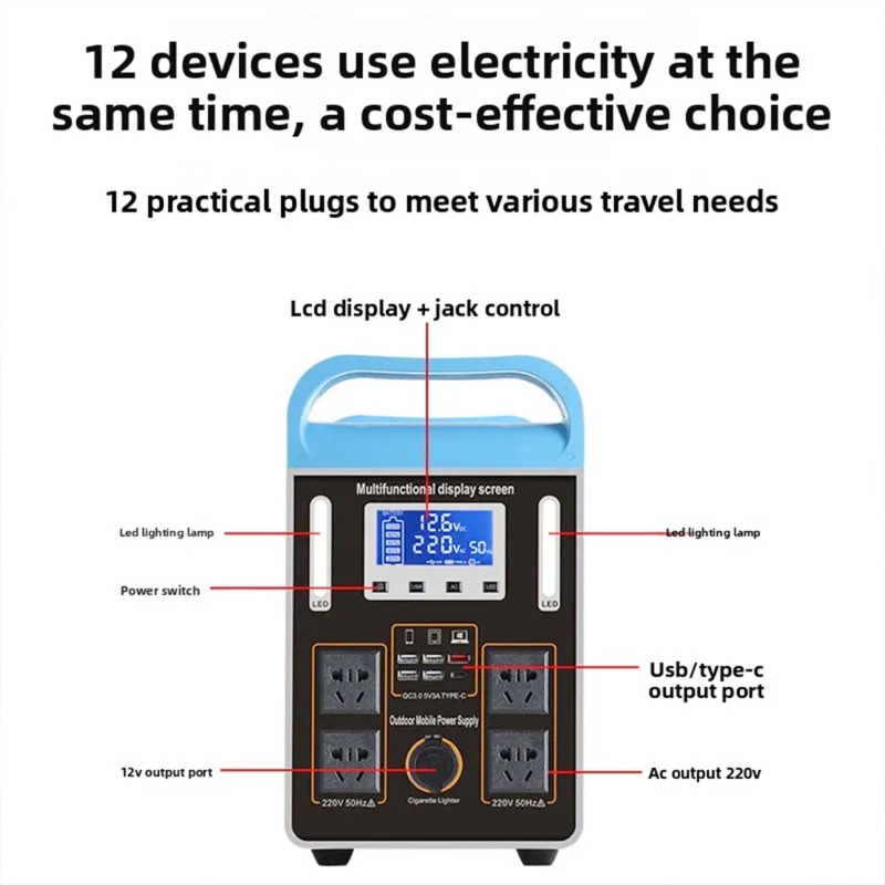 220V 600W ソーラー発電機、LiFePO4 バッテリ - Outdoor Power Source のレビューと価格