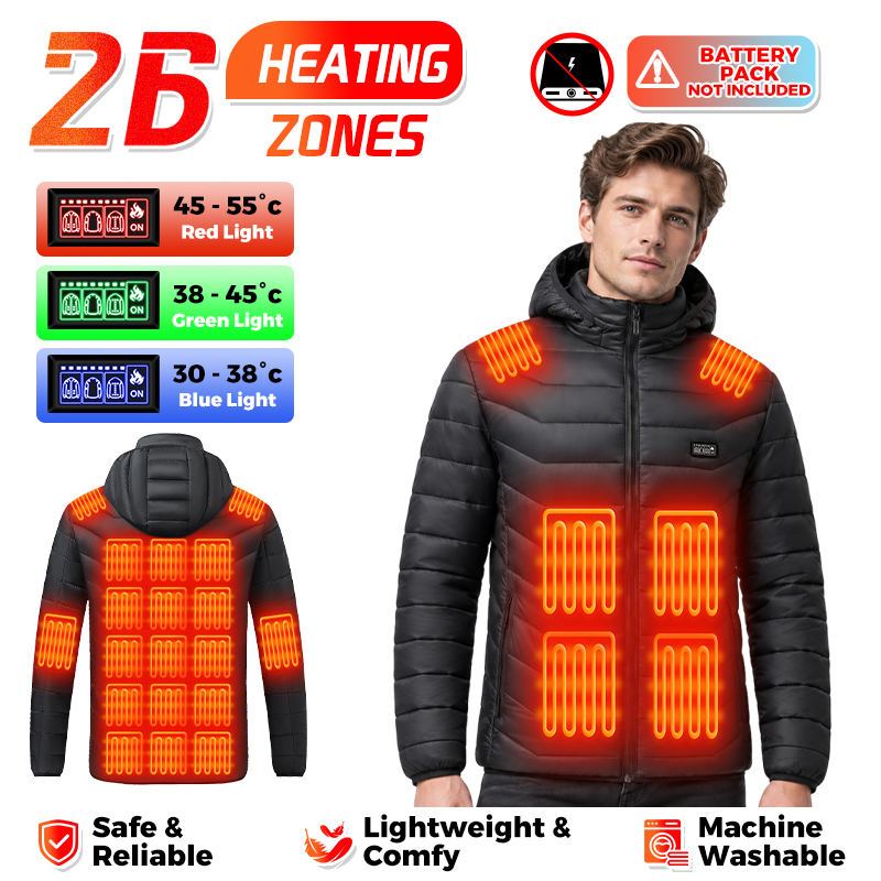 ヒーター内蔵ジャケット。26箇所の加熱ゾーン、防水・防風機能 - Outdoor Power Heater のレビューと価格