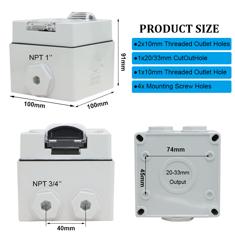125/250V 20A 発電機 RV 電源インレットボック - Outdoor Power Receptacle のレビューと価格