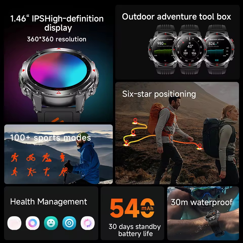 軍事アウトドア GPS 測位スマートウォッチ男性 HD AM - Outdoor Power Meter のレビューと価格