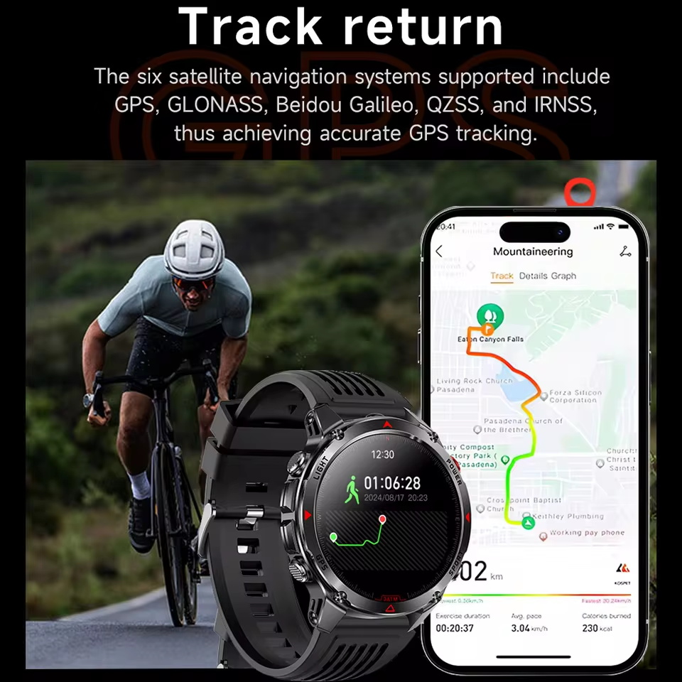 軍事アウトドア GPS 測位スマートウォッチ男性 HD AM - Outdoor Power Meter のレビューと価格