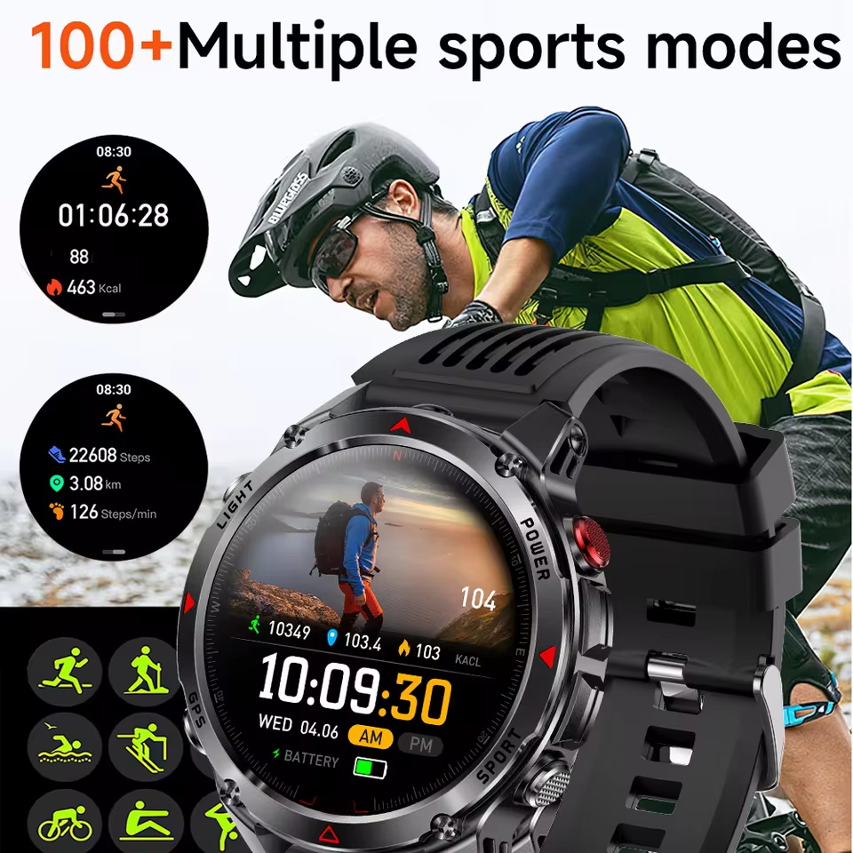 軍事アウトドア GPS 測位スマートウォッチ男性 HD AM - Outdoor Power Meter のレビューと価格