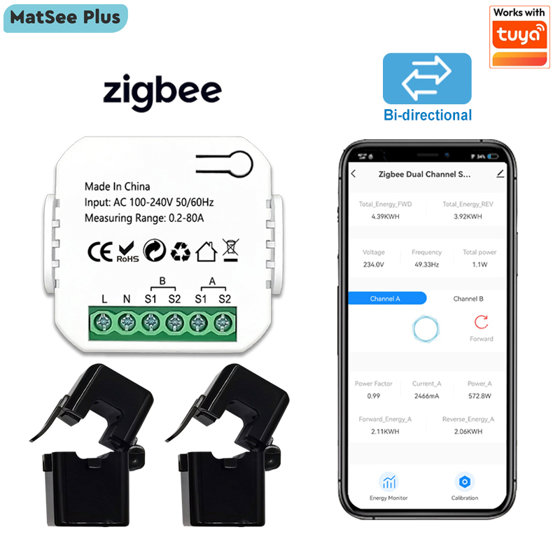 スマートZigBeeエネルギーメーター双方向1、2チャンネル - Outdoor Power Meter のレビューと価格